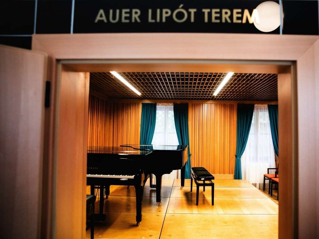 Școala de Muzică Antal Csermák / Proiectare și realizare scenă mobilă, ecran de proiecție, suport de cortină și sistem de deplasare, cusut perdele reflectorizante de sunet și perdele de fundal de scenă 2